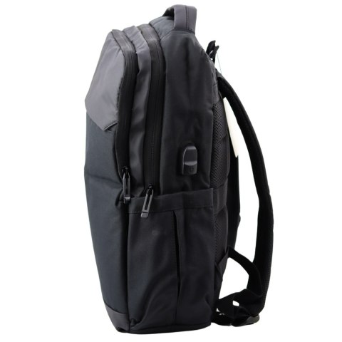 Plecak Miejski Biznesowy USB Kieszeń na Laptopa Czarny 16L 45cm Plecak Miejski Biznesowy USB Kieszeń na Laptopa Czarny 16L 45cm
