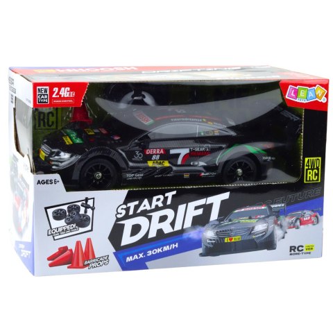 SAMOCHÓD ZDALNIE STEROWANY WYŚCIGOWE AUTO RC DRIFT 1:16 30KM/H LED PILOT 2.4G AKUMULATOR