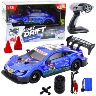 SAMOCHÓD ZDALNIE STEROWANY WYŚCIGOWE AUTO RC DRIFT 1:16 30KM/H LED PILOT 2.4G AKUMULATOR