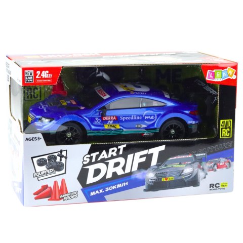 SAMOCHÓD ZDALNIE STEROWANY WYŚCIGOWE AUTO RC DRIFT 1:16 30KM/H LED PILOT 2.4G AKUMULATOR