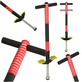 SKOCZEK DRĄŻEK DO SKAKANIA POGO STICK Z REGULACJĄ DLA DZIECI DO 40KG CZERWONY