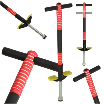 SKOCZEK DRĄŻEK DO SKAKANIA POGO STICK Z REGULACJĄ DLA DZIECI DO 40KG CZERWONY