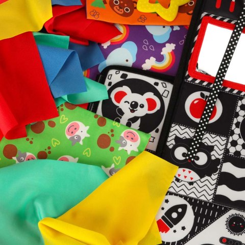 SORTER SENSORYCZNY PUDEŁKO Z CHUSTECZKAMI MONTESSORI MATA KONTRASTOWA 2W1 SORTER SENSORYCZNY PUDEŁKO Z CHUSTECZKAMI MONTESSORI MATA KONTRASTOWA 2W1