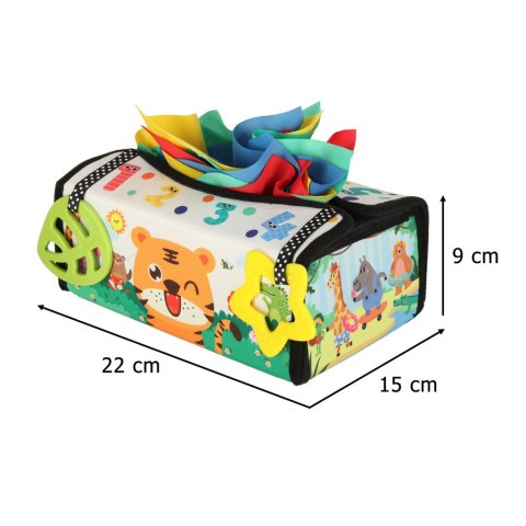 SORTER SENSORYCZNY PUDEŁKO Z CHUSTECZKAMI MONTESSORI MATA KONTRASTOWA 2W1 SORTER SENSORYCZNY PUDEŁKO Z CHUSTECZKAMI MONTESSORI MATA KONTRASTOWA 2W1