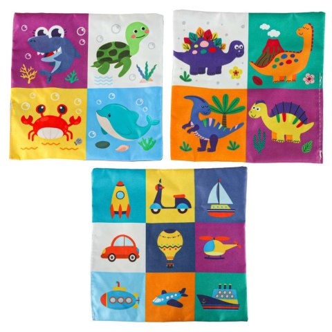 SORTER SENSORYCZNY PUDEŁKO Z CHUSTECZKAMI MONTESSORI PLUSZOWE CYFRY LITERY