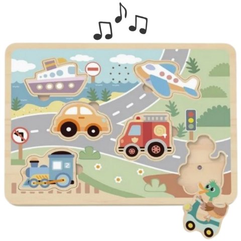 TOOKY TOY Drewniane Interaktywne Puzzle Pojazdy TOOKY TOY Drewniane Interaktywne Puzzle Pojazdy