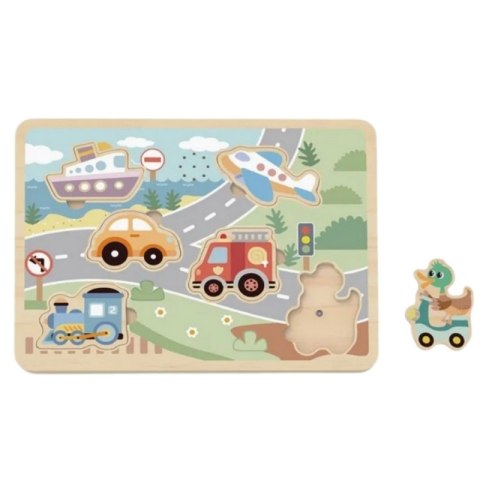 TOOKY TOY Drewniane Interaktywne Puzzle Pojazdy TOOKY TOY Drewniane Interaktywne Puzzle Pojazdy