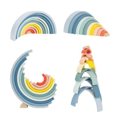 TOOKY TOY Pastelowa Układanka Drewniane Klocki Montessori Tęcza TOOKY TOY Pastelowa Układanka Drewniane Klocki Montessori Tęcza