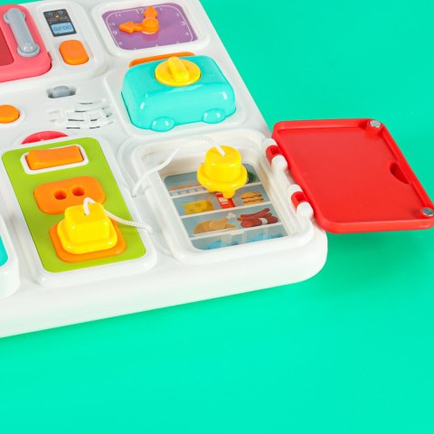 TABLICA SENSORYCZNA MANIPULACYJNA MONTESSORI KUCHNIA ZEGAR ŚWIATŁO DŹWIĘKI TABLICA SENSORYCZNA MANIPULACYJNA MONTESSORI KUCHNIA ZEGAR ŚWIATŁO DŹWIĘKI