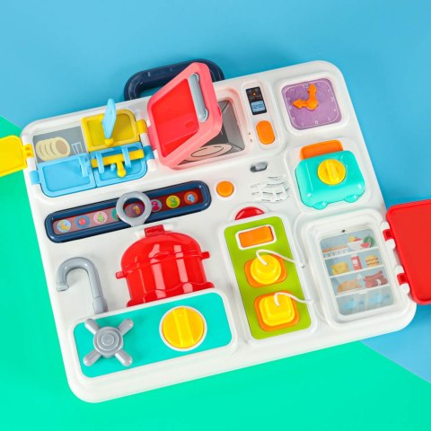 TABLICA SENSORYCZNA MANIPULACYJNA MONTESSORI KUCHNIA ZEGAR ŚWIATŁO DŹWIĘKI TABLICA SENSORYCZNA MANIPULACYJNA MONTESSORI KUCHNIA ZEGAR ŚWIATŁO DŹWIĘKI