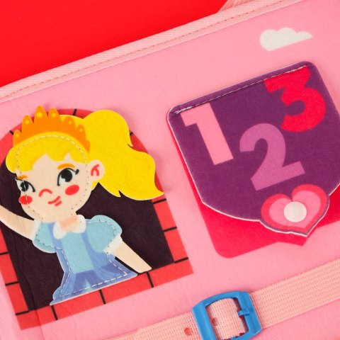 TABLICA MANIPULACYJNA SENSORYCZNA DLA DZIECI MONTESSORI WALIZKA PLECAK RÓŻOWY TABLICA MANIPULACYJNA SENSORYCZNA DLA DZIECI MONTESSORI WALIZKA PLECAK RÓŻOWY