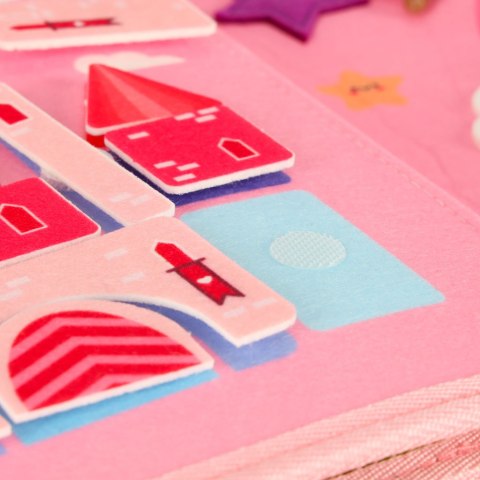 TABLICA MANIPULACYJNA SENSORYCZNA DLA DZIECI MONTESSORI WALIZKA PLECAK RÓŻOWY TABLICA MANIPULACYJNA SENSORYCZNA DLA DZIECI MONTESSORI WALIZKA PLECAK RÓŻOWY