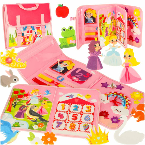 TABLICA MANIPULACYJNA SENSORYCZNA DLA DZIECI MONTESSORI WALIZKA PLECAK RÓŻOWY TABLICA MANIPULACYJNA SENSORYCZNA DLA DZIECI MONTESSORI WALIZKA PLECAK RÓŻOWY
