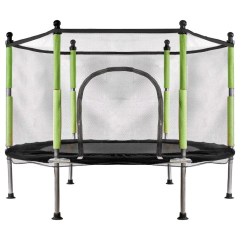MAŁA TRAMPOLINA OGRODOWA DLA DZIECI SIATKA 140CM 10 PIŁEK 6 NÓŻEK ZIELONA