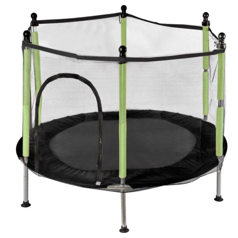 MAŁA TRAMPOLINA OGRODOWA DLA DZIECI SIATKA 140CM 10 PIŁEK 6 NÓŻEK ZIELONA