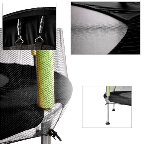 MAŁA TRAMPOLINA OGRODOWA DLA DZIECI SIATKA 140CM 10 PIŁEK 6 NÓŻEK ZIELONA