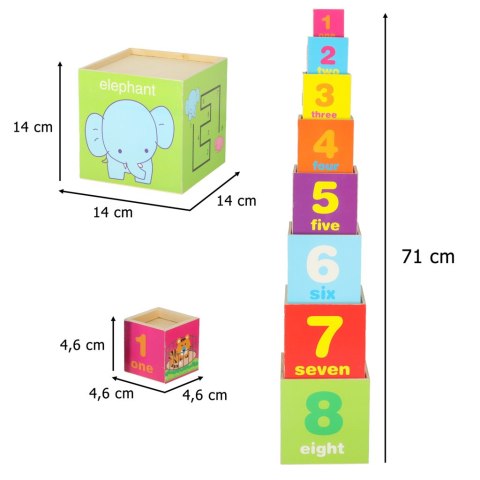 WIEŻA DREWNIANA UKŁADANKA 71CM XXL EDUKACYJNA SORTER KSZTAŁTY NAUKA LICZENIA WIEŻA DREWNIANA UKŁADANKA 71CM XXL EDUKACYJNA SORTER KSZTAŁTY NAUKA LICZENIA