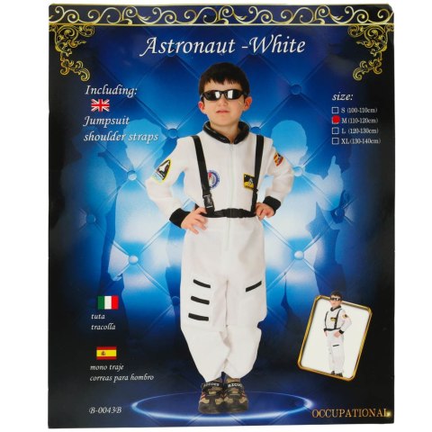 KOSTIUM PRZEBRANIE STRÓJ KARNAWAŁOWY ASTRONAUTA PASY ROZMIAR M 110-120CM KOSTIUM PRZEBRANIE STRÓJ KARNAWAŁOWY ASTRONAUTA PASY ROZMIAR M 110-120CM