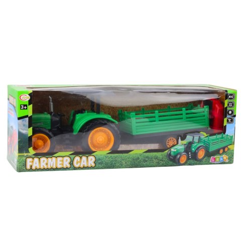 Traktor Farmerski Z Przyczepą Zdalnie Sterowany RC Zielony Traktor Farmerski Z Przyczepą Zdalnie Sterowany RC Zielony
