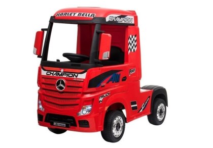 AUTO NA AKUMUALTOR DLA DZIECKA CIĘŻARÓWKA MERCEDES ACTROS 4X4 PILOT SKÓRA EVA LED MP3