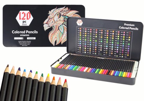 Zestaw Kredek Premium 120szt. Różne Odcienie Lista Kolorów Zestaw Kredek Premium 120szt. Różne Odcienie Lista Kolorów