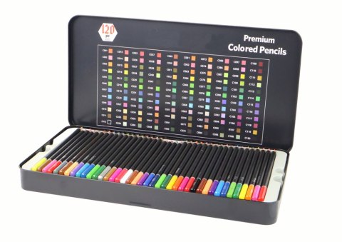 Zestaw Kredek Premium 120szt. Różne Odcienie Lista Kolorów Zestaw Kredek Premium 120szt. Różne Odcienie Lista Kolorów