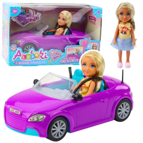 Zestaw Mini Laleczka Ankiki Samochód Kabriolet Fioletowy Zestaw Mini Laleczka Ankiki Samochód Kabriolet Fioletowy