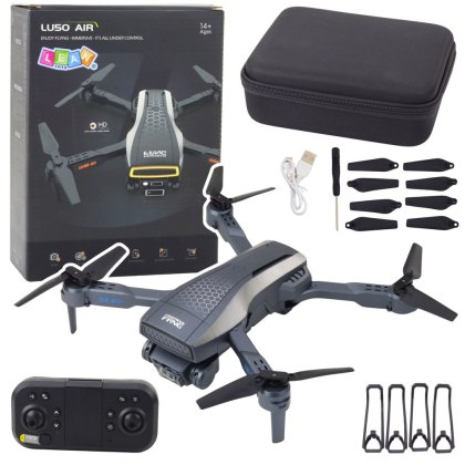 DRON ZDALNIE STEROWANY RC LU50 AIR 2XKAMERA HD MV LED 360 UNIK GESTY PILOT
