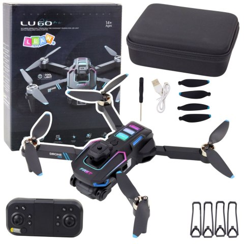 DRON ZDALNIE STEROWANY RC LU60 PODWÓJNA KAMERA HD LED 360 PILOT APLIKACJA DRON ZDALNIE STEROWANY RC LU60 PODWÓJNA KAMERA HD LED 360 PILOT APLIKACJA