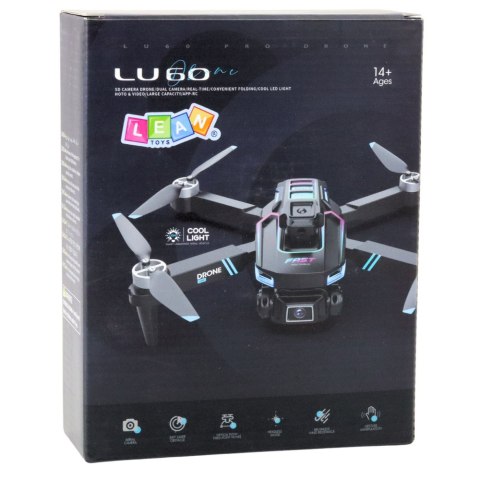 DRON ZDALNIE STEROWANY RC LU60 PODWÓJNA KAMERA HD LED 360 PILOT APLIKACJA DRON ZDALNIE STEROWANY RC LU60 PODWÓJNA KAMERA HD LED 360 PILOT APLIKACJA