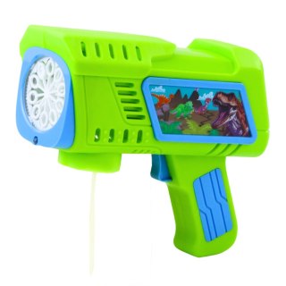 Pistolet Na Bańki Mydlane Dioda LED Zielony Dinozaury