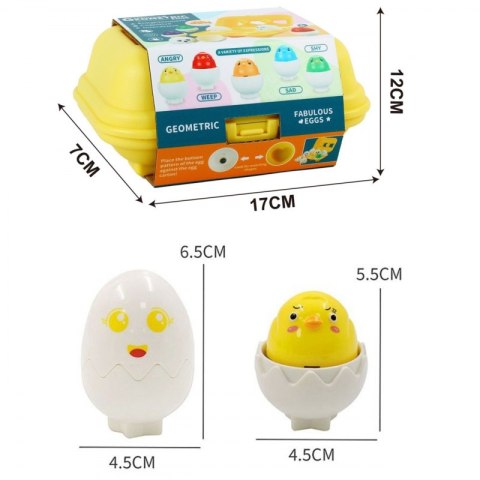 WOOPIE Układanka Sorter Montessori Dopasuj Kształty Wesołe Kurczaczki Jajka 6szt WOOPIE Układanka Sorter Montessori Dopasuj Kształty Wesołe Kurczaczki Jajka 6szt