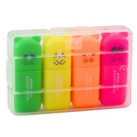 Zestaw Mini Zakreślacze Misie Kolorowe Plastikowe Etui 5szt Zestaw Mini Zakreślacze Misie Kolorowe Plastikowe Etui 5szt