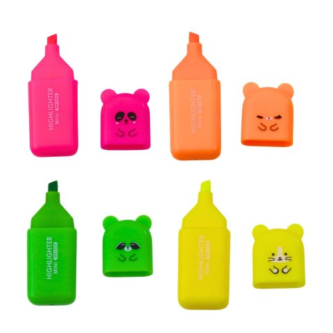 Zestaw Mini Zakreślacze Misie Kolorowe Plastikowe Etui 5szt Zestaw Mini Zakreślacze Misie Kolorowe Plastikowe Etui 5szt
