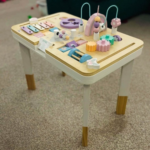 TABLICA MANIPULACYJNA STOLIK DREWNIANY MONTESSORI SORTER LULILO LUDO TABLICA MANIPULACYJNA STOLIK DREWNIANY MONTESSORI SORTER LULILO LUDO