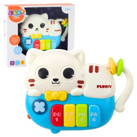 Mini Pianinko Dla Malucha Kotek Niebieski Światła Dźwięki Mini Pianinko Dla Malucha Kotek Niebieski Światła Dźwięki