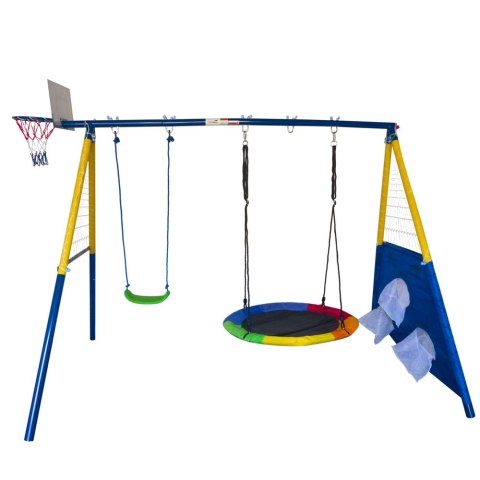 PLAC ZABAW DLA DZIECI 4W1 HUŚTAWKI BOCIANIE GNIAZDO KOSZYKÓWKA GRY MATA CEL PLAC ZABAW DLA DZIECI 4W1 HUŚTAWKI BOCIANIE GNIAZDO KOSZYKÓWKA GRY MATA CEL