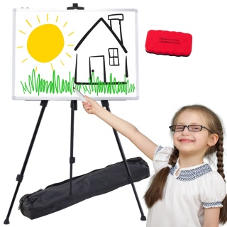TABLICA MAGNETYCZNA SUCHOŚCIERALNA 90X60 NA STOJAKU ZESTAW PISAKI GĄBKA