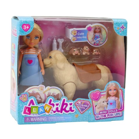 Zestaw Mini Laleczka Ankiki Pies Z Torbą Szczeniaczki Kość Zestaw Mini Laleczka Ankiki Pies Z Torbą Szczeniaczki Kość
