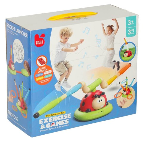 GRA ZRĘCZNOŚCIOWA INTERAKTYWNA BIEDRONKA WYRZUTNIA RZUT DO CELU 3W1 PILOT