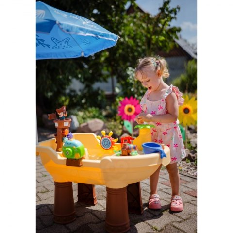 WOOPIE Stolik Wodny 2w1 Piaskownica Statek Piracki z Parasolem XL z Maszyna do Robienia Baniek Mydlanych WOOPIE Stolik Wodny 2w1 Piaskownica Statek Piracki z Parasolem XL z Maszyna do Robienia Baniek Mydlanych