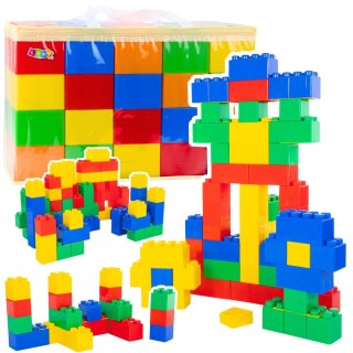 DUŻE KLOCKI KONSTRUKCYJNE KOLOROWE 28,5X9X9CM ZESTAW W TORBIE 20 EL.