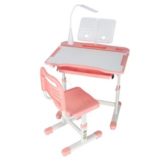 BIURKO DZIECIĘCE SZKOLNE REGULOWANE ERGONOMICZNE KRZESŁO LAMPKA LED USB