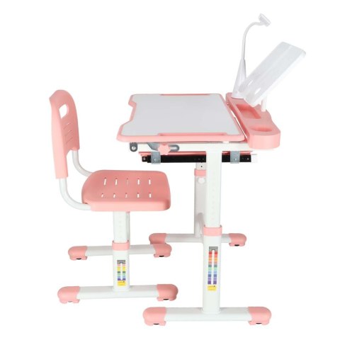BIURKO DZIECIĘCE SZKOLNE REGULOWANE ERGONOMICZNE KRZESŁO LAMPKA LED USB