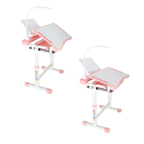 BIURKO DZIECIĘCE SZKOLNE REGULOWANE ERGONOMICZNE KRZESŁO LAMPKA LED USB