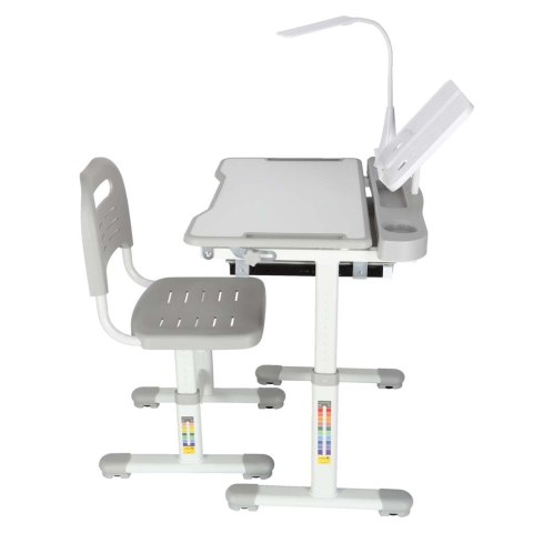 BIURKO DZIECIĘCE SZKOLNE REGULOWANE ERGONOMICZNE KRZESŁO LAMPKA LED USB