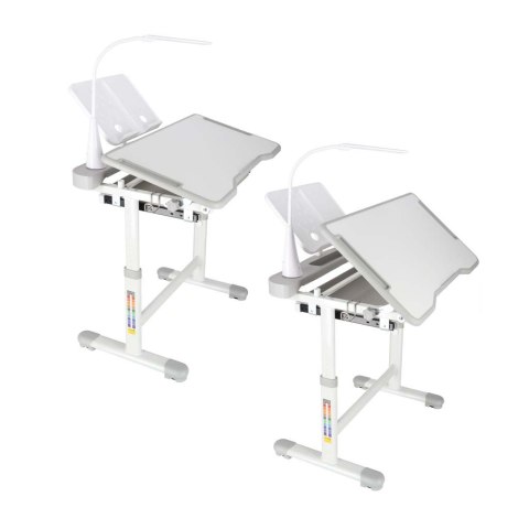 BIURKO DZIECIĘCE SZKOLNE REGULOWANE ERGONOMICZNE KRZESŁO LAMPKA LED USB