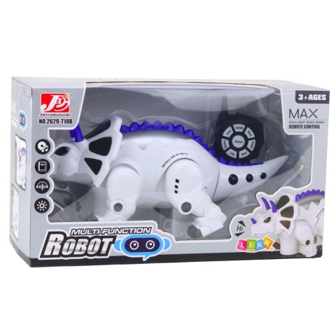 DINOZAUR ROBOT ZDALNIE STEROWANY TRICERATOPS RC CHODZI TAŃCZY MUZYKA PILOT