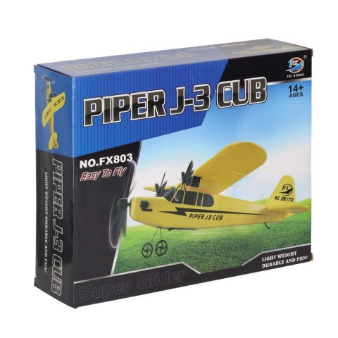 SAMOLOT LATAJĄCY ZDALNIE STEROWANY RC FX803 PIPER 150MAH PILOT 2.4 AKUMULATOR