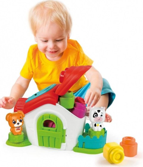 FARMA SENSORYCZNA DLA MALUCHA DOMEK Z MIĘKKIMI KLOCKAMI CLEMENTONI FIGURKI